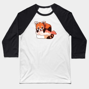 Red Panda Salmon Sushi Baseball T-Shirt